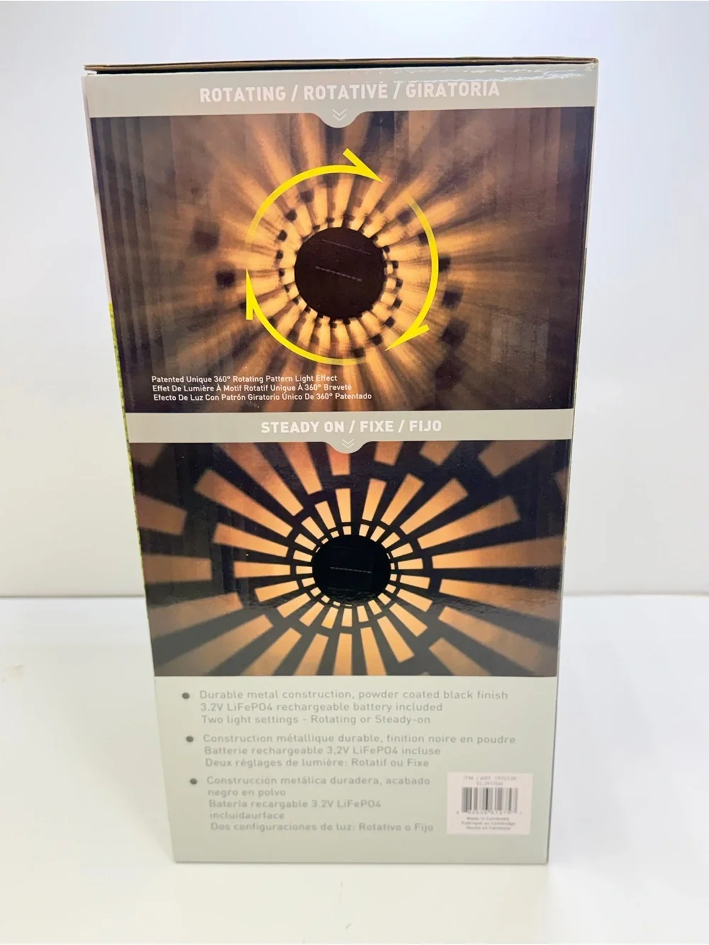 SOLAR PATHWAY LIGHTS WITH ROTATING LIGHT EFFECTS 4 Pack 50 Lumens per light
